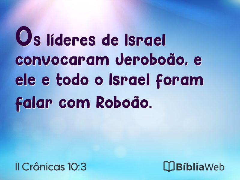 II Crônicas 10:3 em imagem para compartilhar