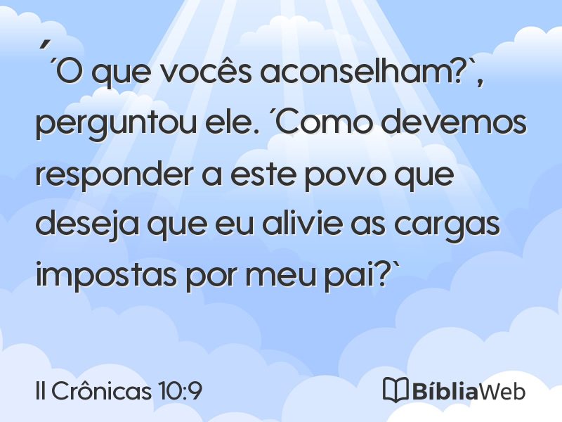 II Crônicas 10:9 em imagem para compartilhar