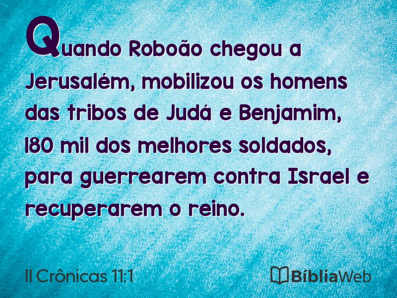 II Crônicas 11:1 em imagem para compartilhar