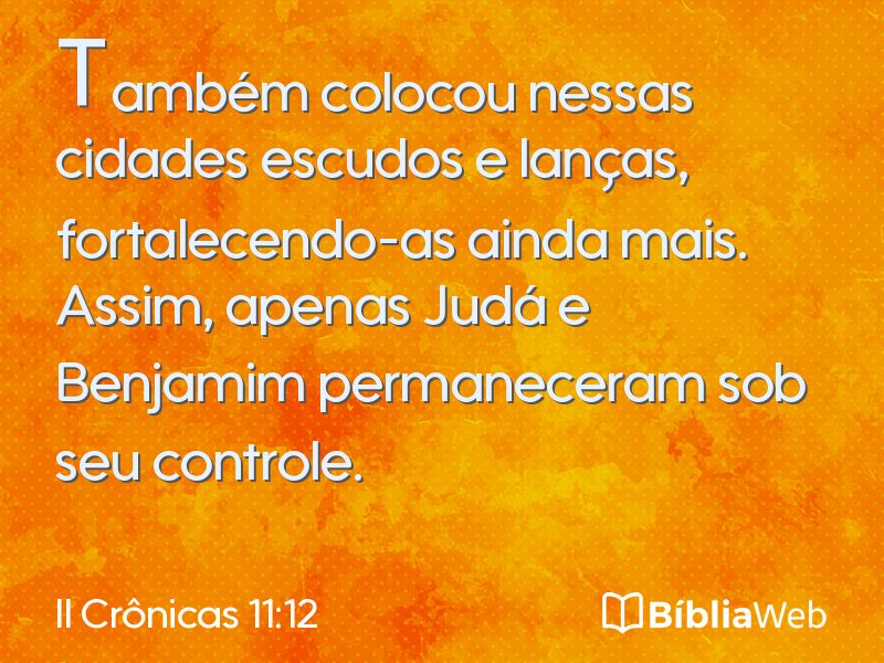 II Crônicas 11:12 em imagem para compartilhar