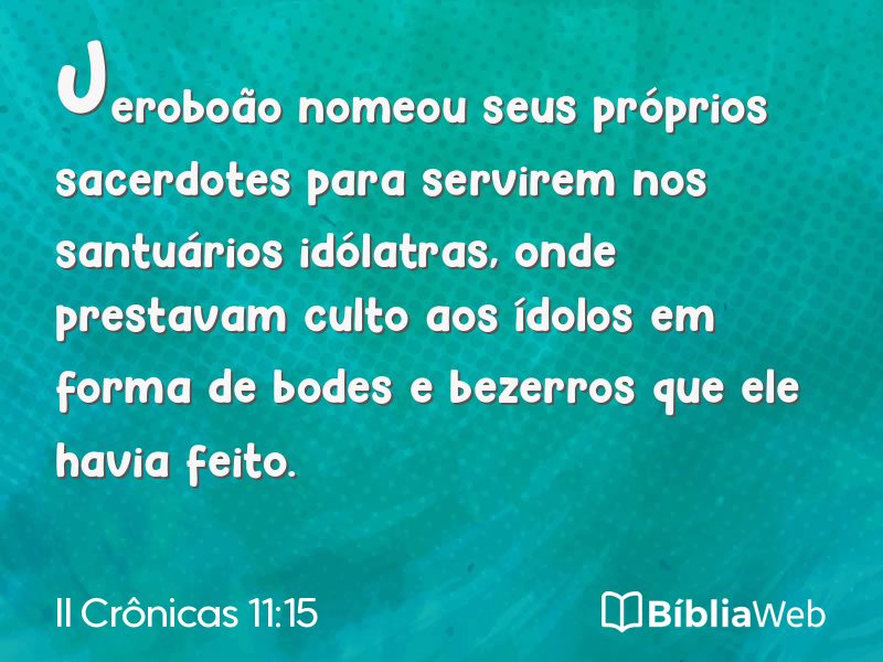 II Crônicas 11:15 em imagem para compartilhar