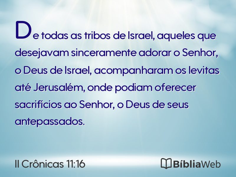 II Crônicas 11:16 em imagem para compartilhar