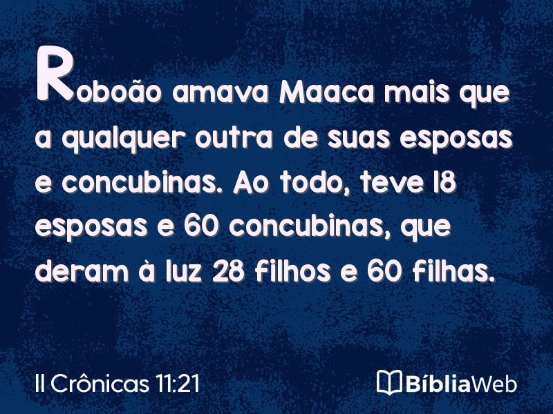 II Crônicas 11:21 em imagem para compartilhar