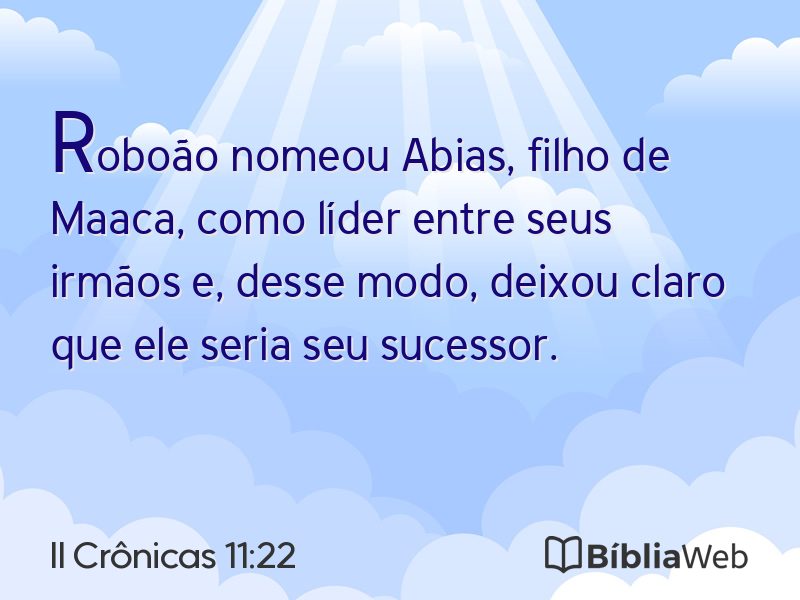 II Crônicas 11:22 em imagem para compartilhar