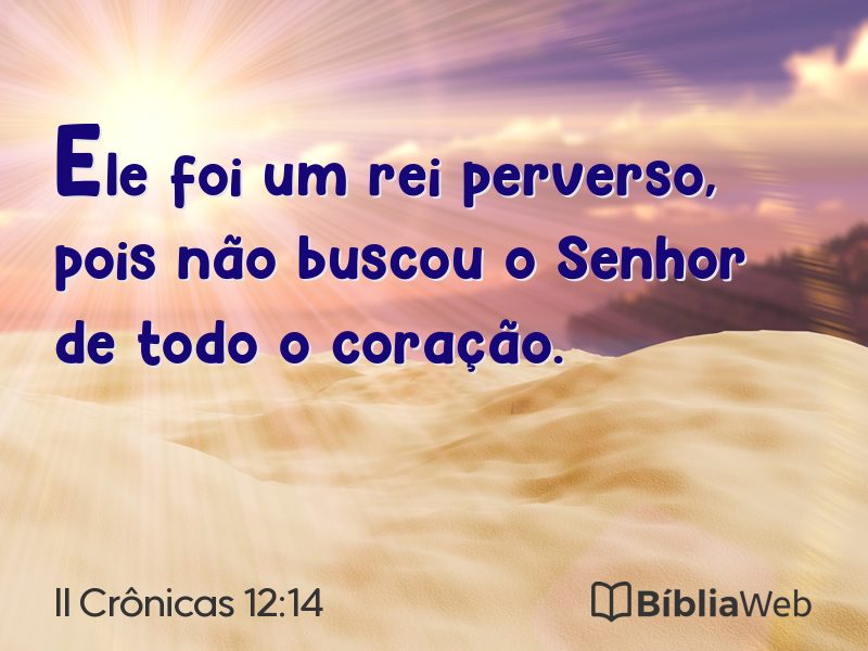 II Crônicas 12:14 em imagem para compartilhar