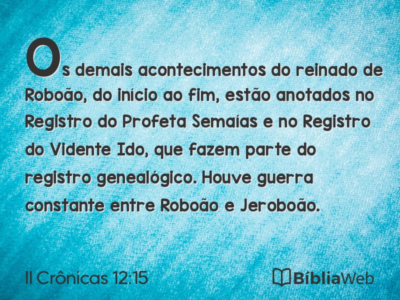 II Crônicas 12:15 em imagem para compartilhar
