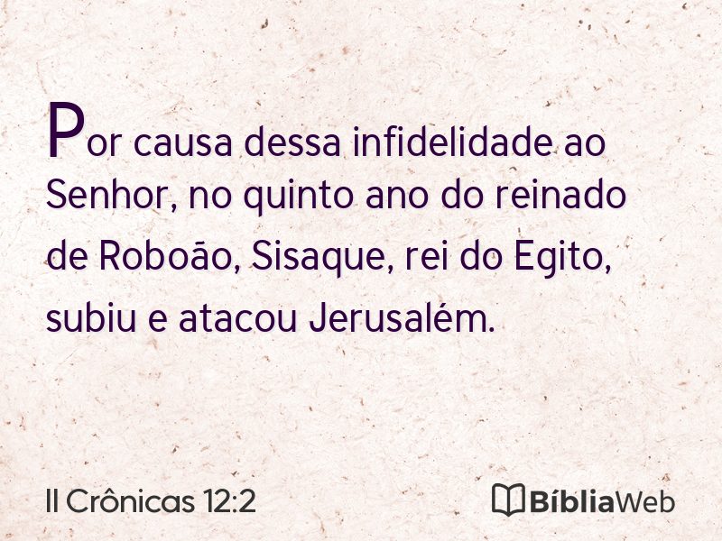 II Crônicas 12:2 em imagem para compartilhar