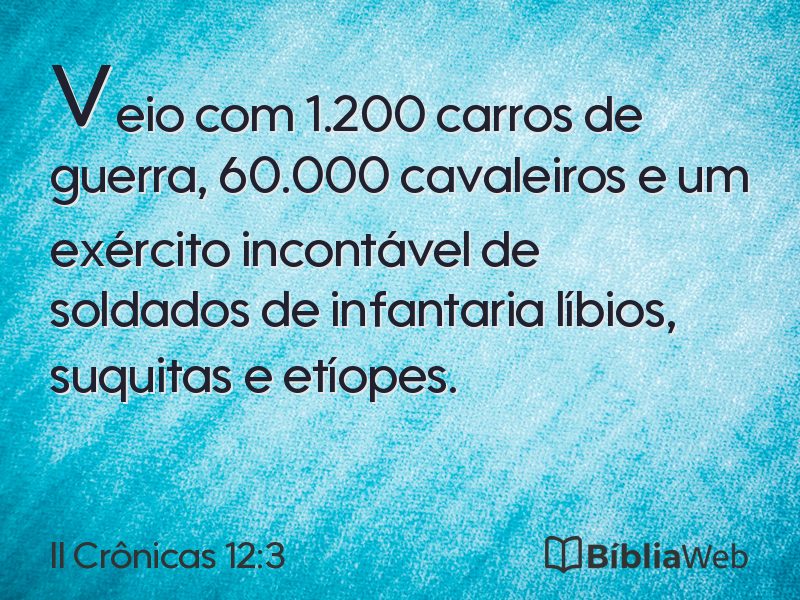 II Crônicas 12:3 em imagem para compartilhar