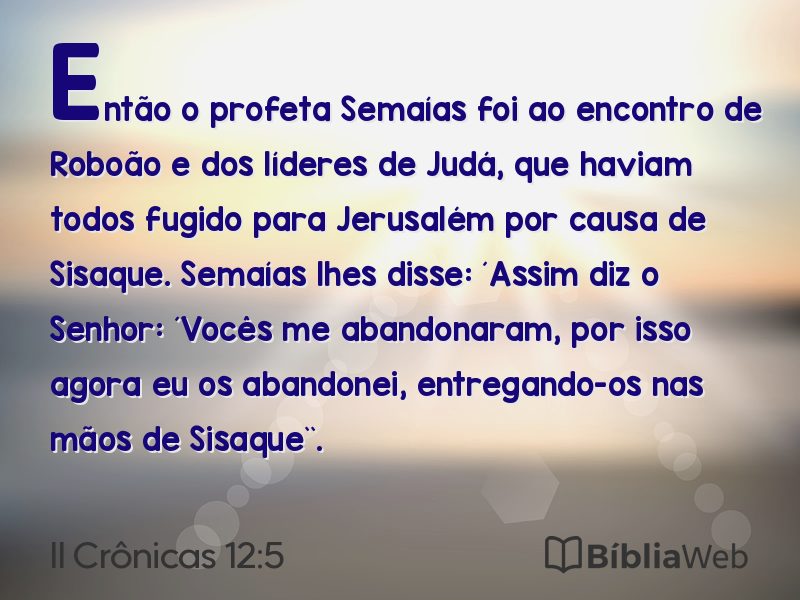 II Crônicas 12:5 em imagem para compartilhar