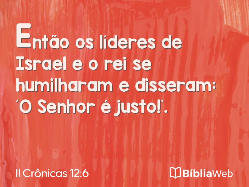 II Crônicas 12:6 em imagem para compartilhar