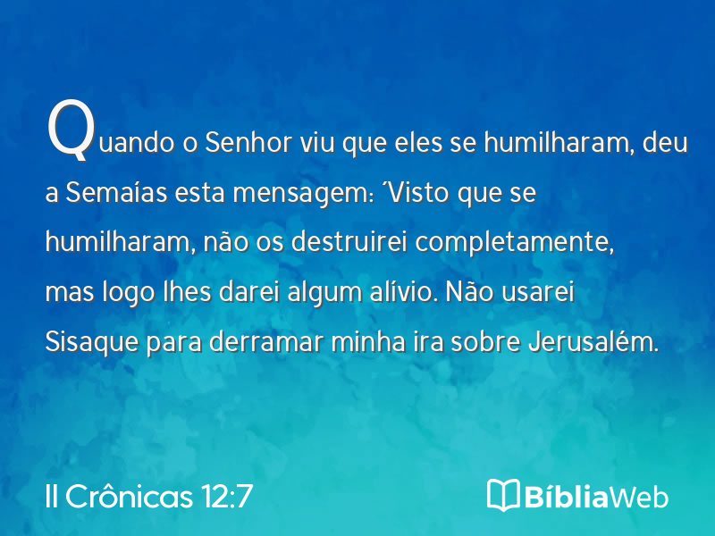 II Crônicas 12:7 em imagem para compartilhar