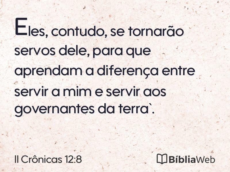 II Crônicas 12:8 em imagem para compartilhar