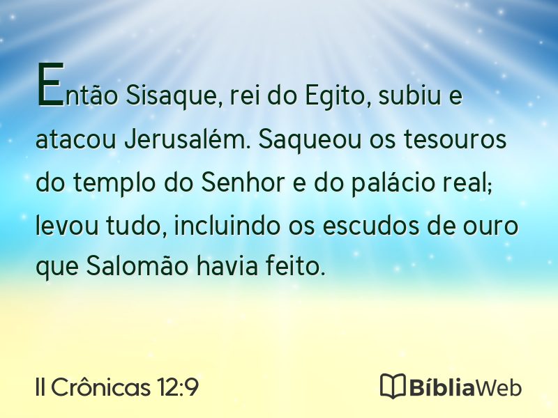II Crônicas 12:9 em imagem para compartilhar