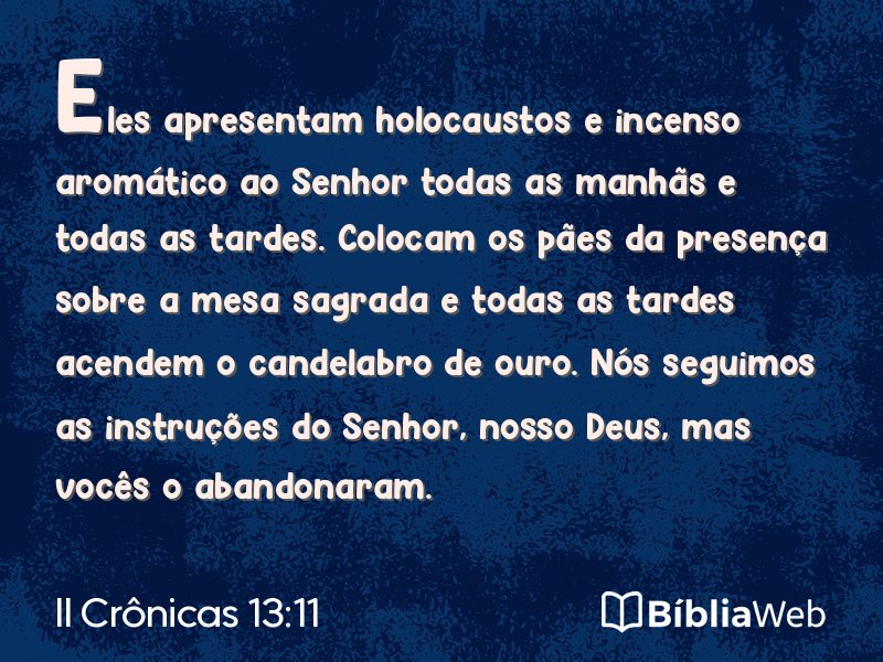 II Crônicas 13:11 em imagem para compartilhar