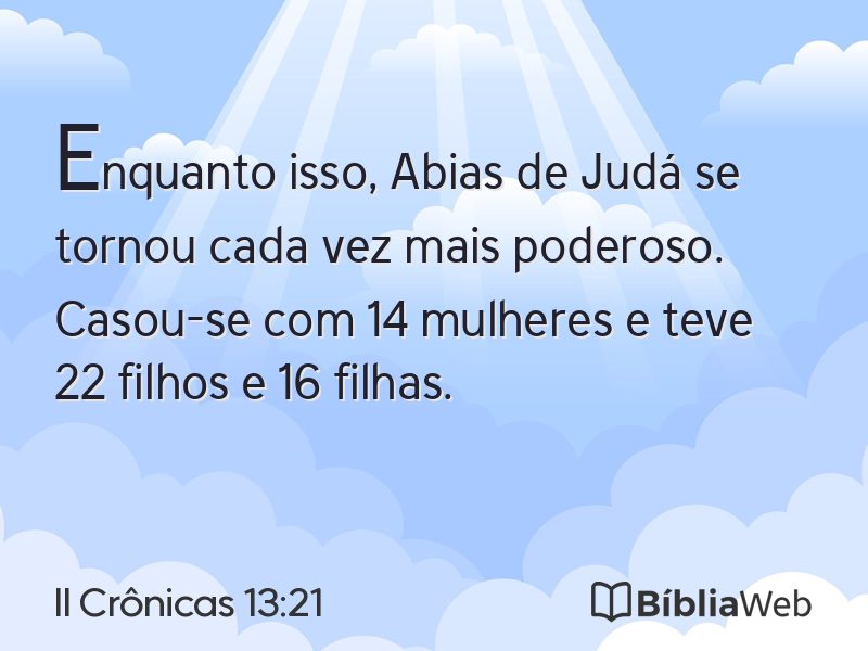 II Crônicas 13:21 em imagem para compartilhar