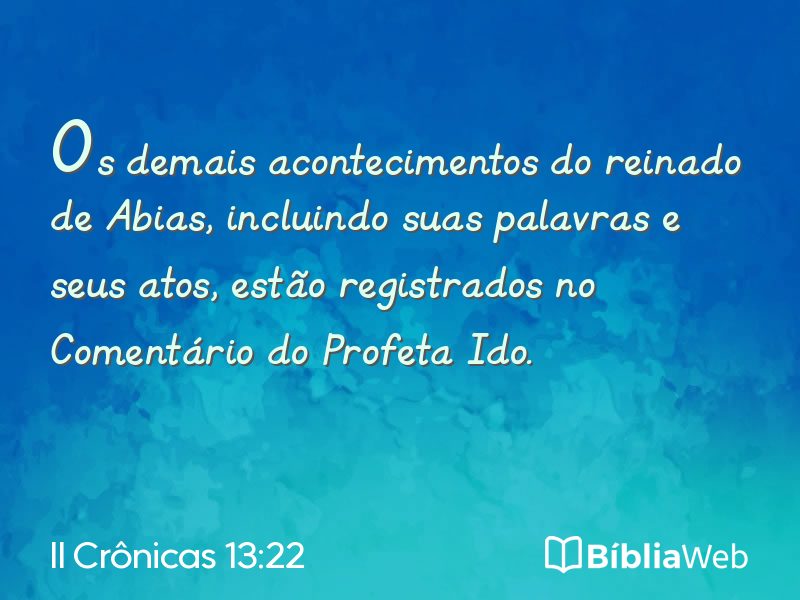 II Crônicas 13:22 em imagem para compartilhar