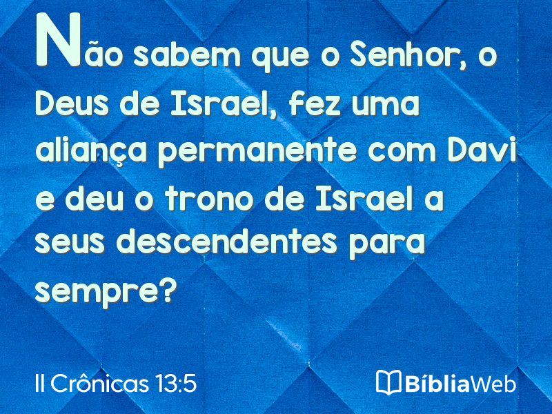 II Crônicas 13:5 em imagem para compartilhar