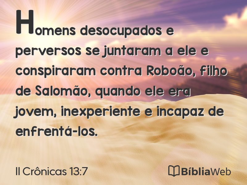 II Crônicas 13:7 em imagem para compartilhar