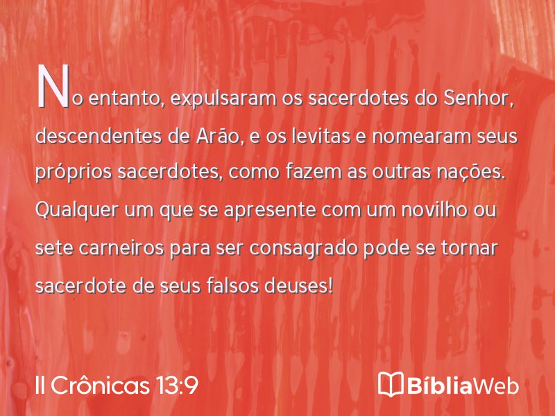 II Crônicas 13:9 em imagem para compartilhar