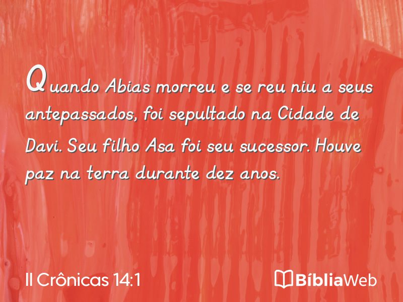 II Crônicas 14:1 em imagem para compartilhar