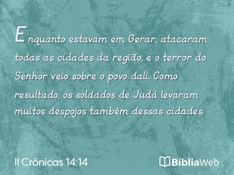 II Crônicas 14:14 em imagem para compartilhar