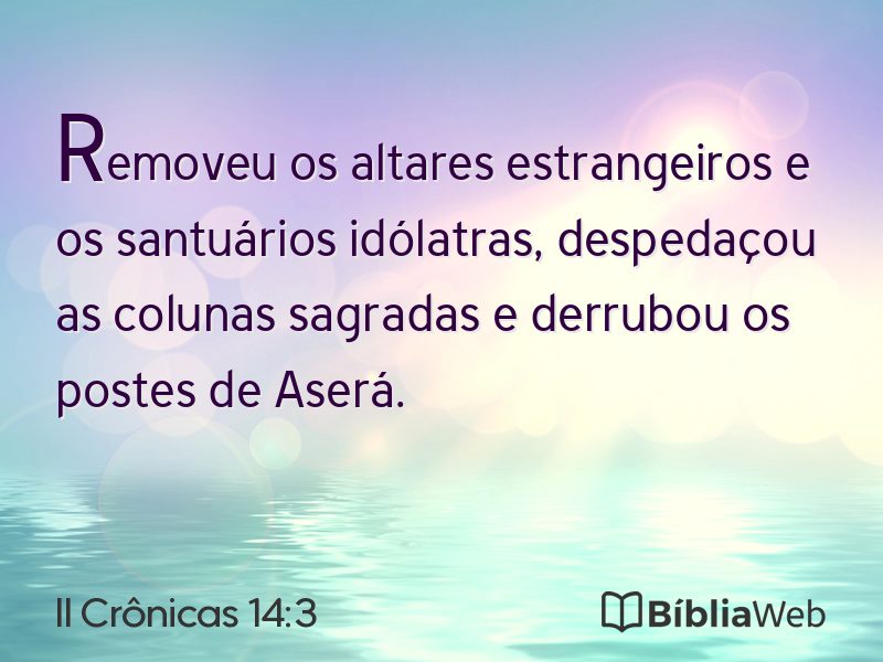 II Crônicas 14:3 em imagem para compartilhar