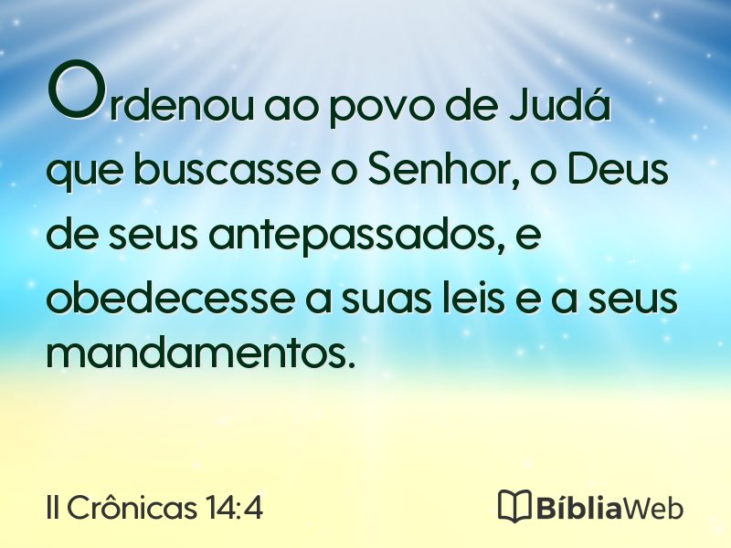 II Crônicas 14:4 em imagem para compartilhar