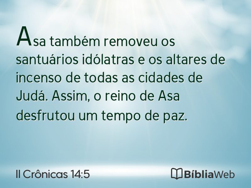 II Crônicas 14:5 em imagem para compartilhar