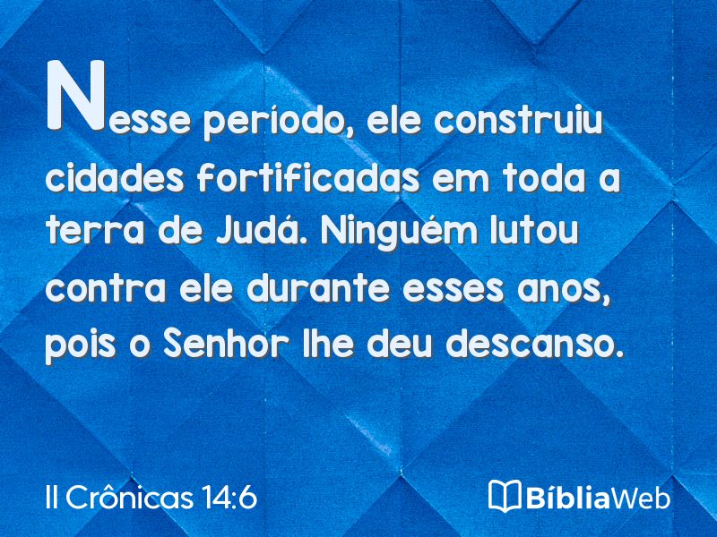 II Crônicas 14:6 em imagem para compartilhar