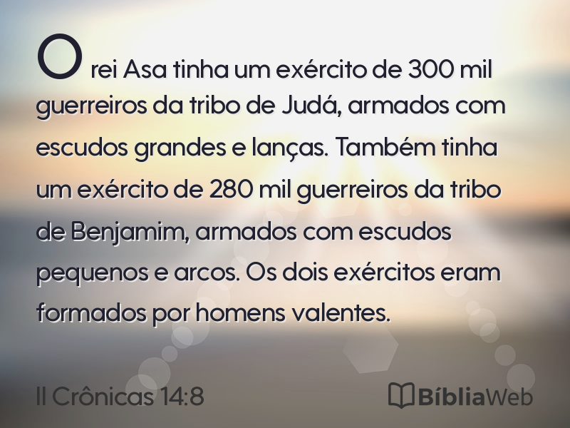 II Crônicas 14:8 em imagem para compartilhar
