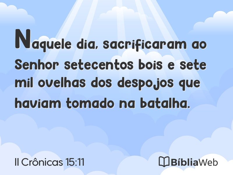 II Crônicas 15:11 em imagem para compartilhar