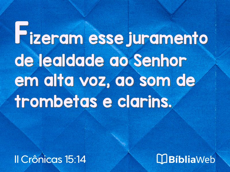 II Crônicas 15:14 em imagem para compartilhar