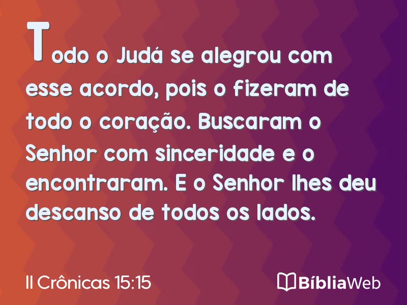 II Crônicas 15:15 em imagem para compartilhar