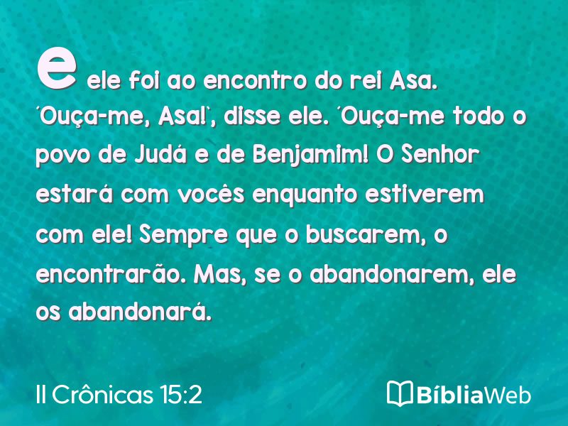 II Crônicas 15:2 em imagem para compartilhar