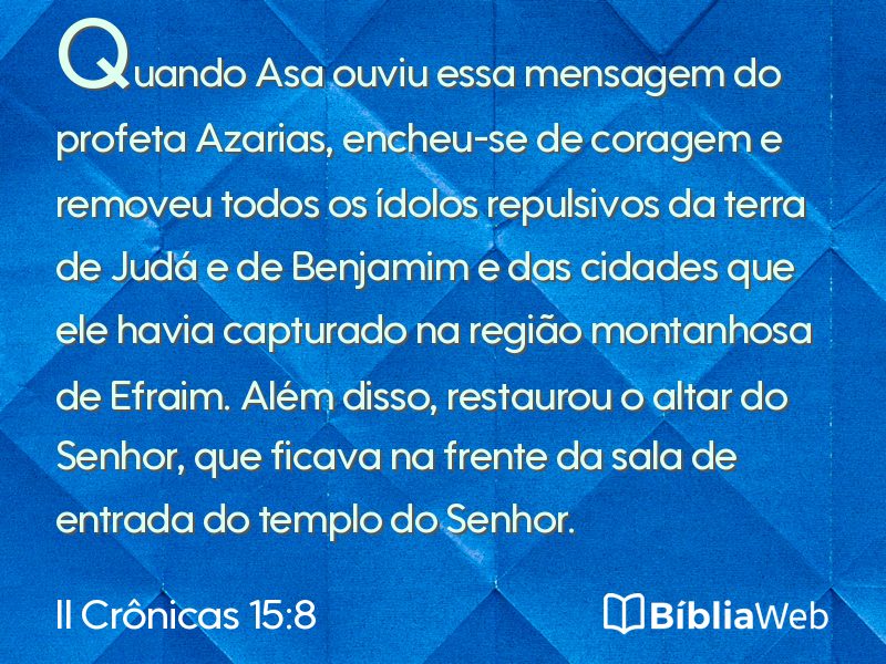 II Crônicas 15:8 em imagem para compartilhar