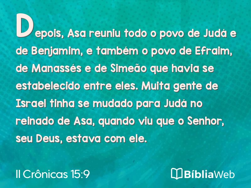 II Crônicas 15:9 em imagem para compartilhar