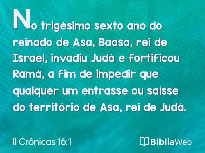 II Crônicas 16:1 em imagem para compartilhar