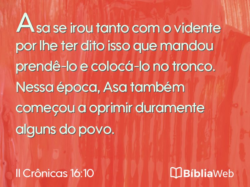 II Crônicas 16:10 em imagem para compartilhar