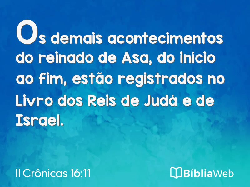 II Crônicas 16:11 em imagem para compartilhar