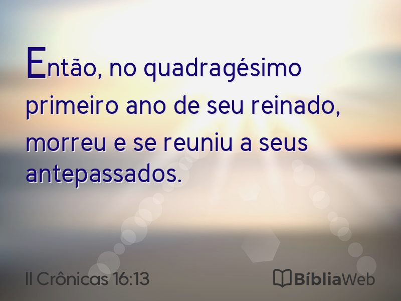 II Crônicas 16:13 em imagem para compartilhar