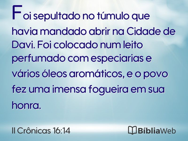 II Crônicas 16:14 em imagem para compartilhar
