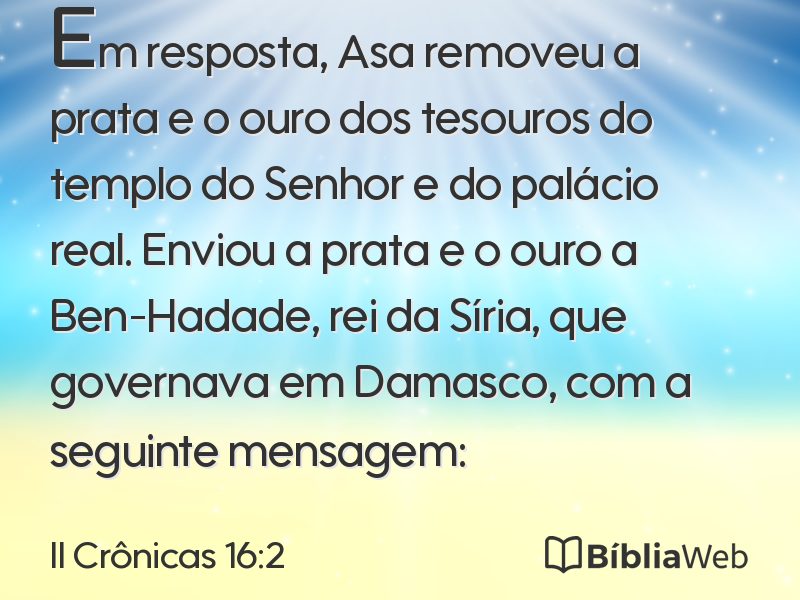 II Crônicas 16:2 em imagem para compartilhar