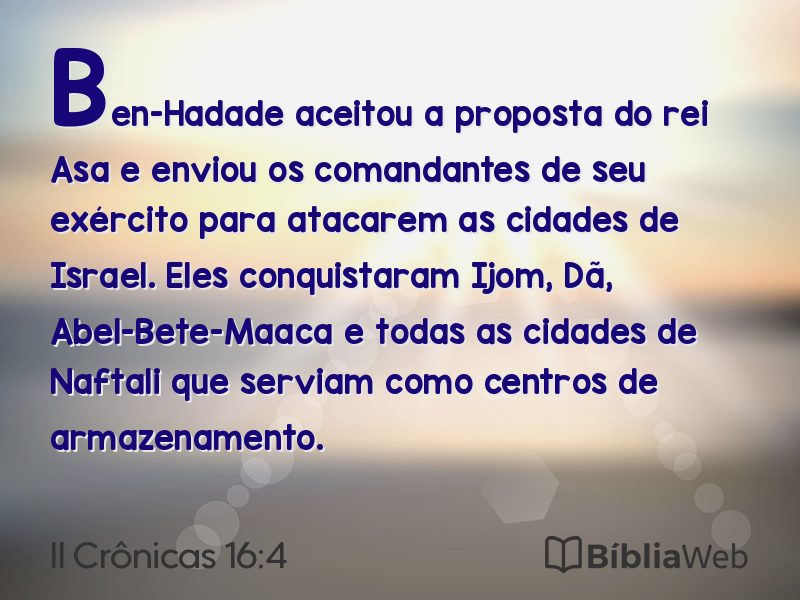 II Crônicas 16:4 em imagem para compartilhar