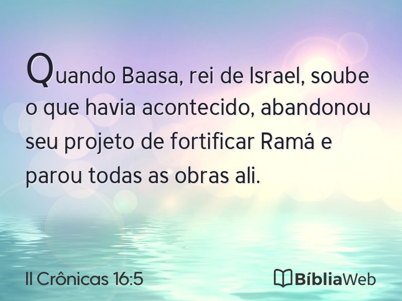 II Crônicas 16:5 em imagem para compartilhar