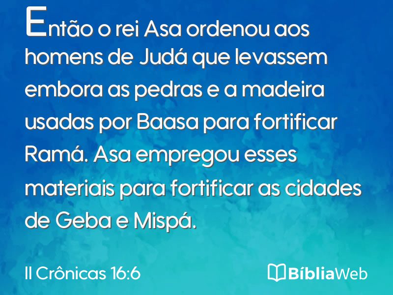 II Crônicas 16:6 em imagem para compartilhar