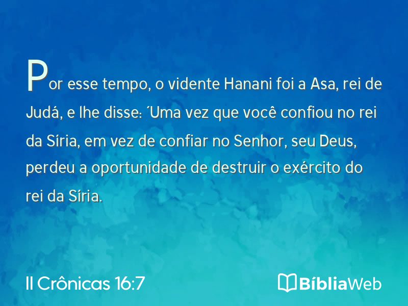 II Crônicas 16:7 em imagem para compartilhar