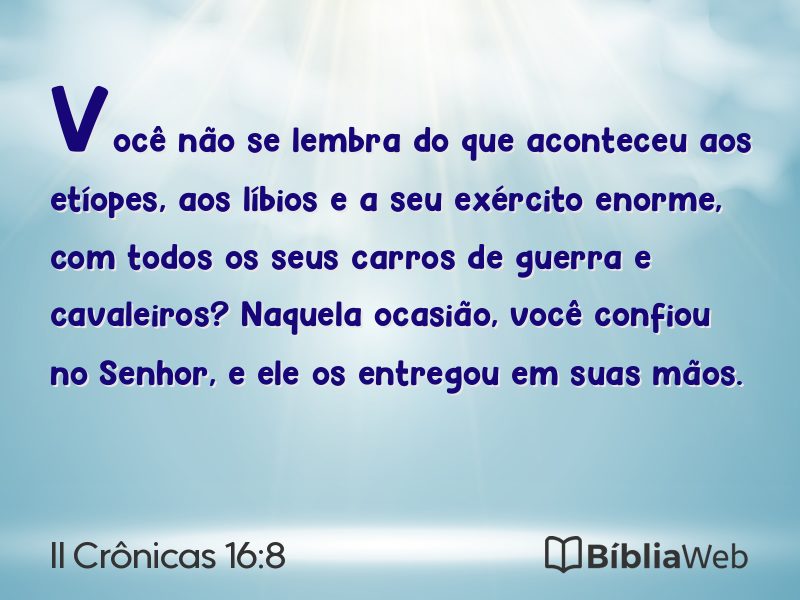 II Crônicas 16:8 em imagem para compartilhar