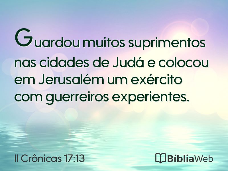 II Crônicas 17:13 em imagem para compartilhar