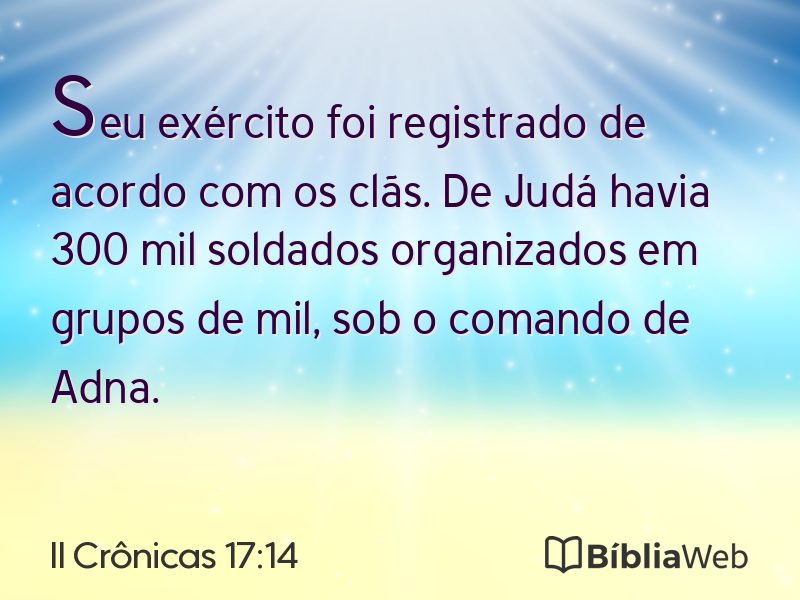 II Crônicas 17:14 em imagem para compartilhar