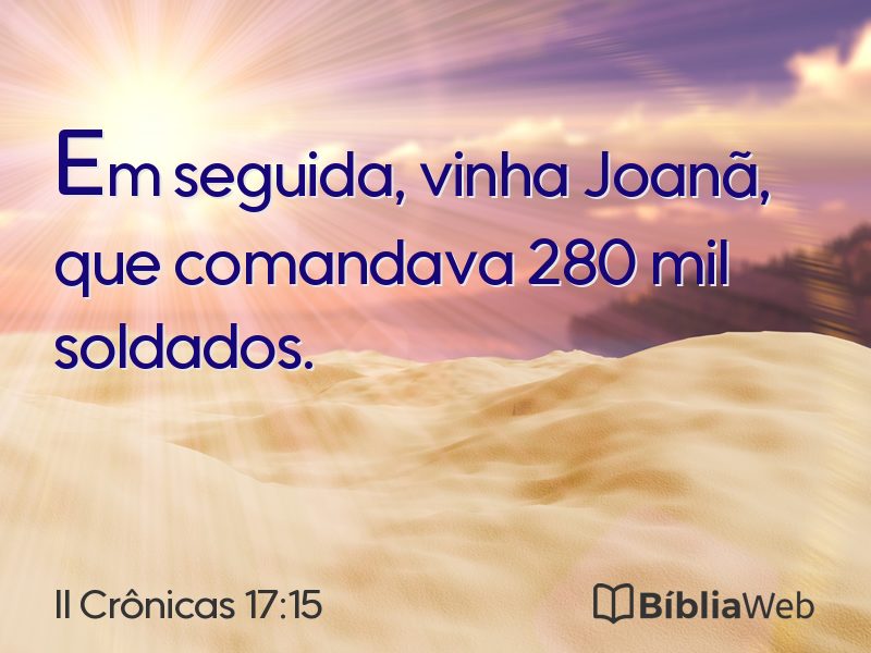 II Crônicas 17:15 em imagem para compartilhar